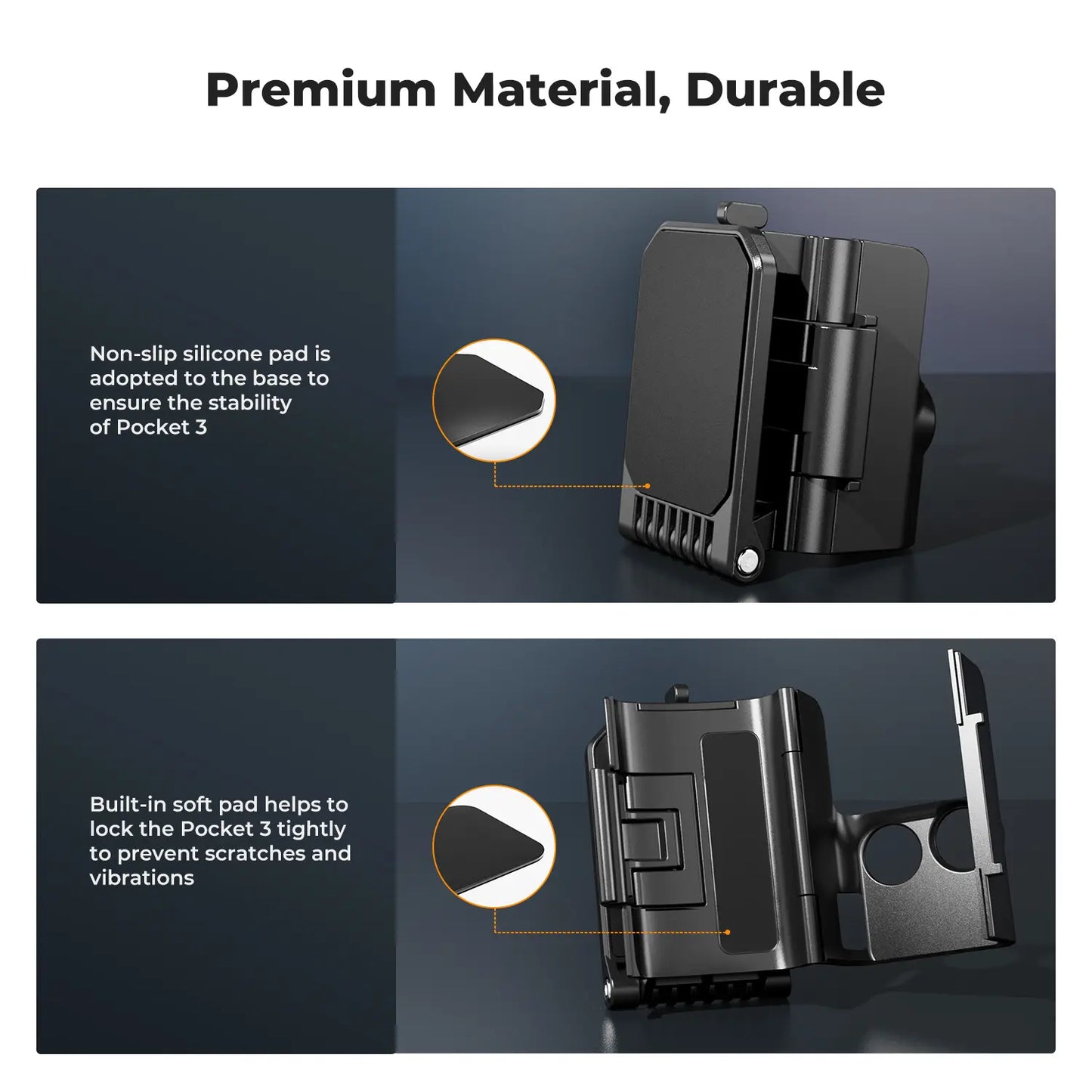 K&F CONCEPT Adjustable Magnetic Mount Camera Stand for DJI Osmo Pocket 3 - Desktop Support Base Bracket, Multi-Function Expansion Adapter Frame Accessories (Camera Not Included)
