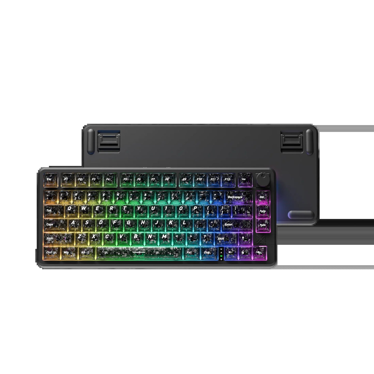 FURYCUBE FC75 Pro Mechanical Creamy Keyboard Wireless with Knob RGB Backlit Tri-Mode 2.4G USB-C Bluetooth Hot Swappable Gasket Structure in 75% Layout, Gaming/Office Keyboard for PC/MAC/LINUX, White&Green, Gift, Dealsforyoudays