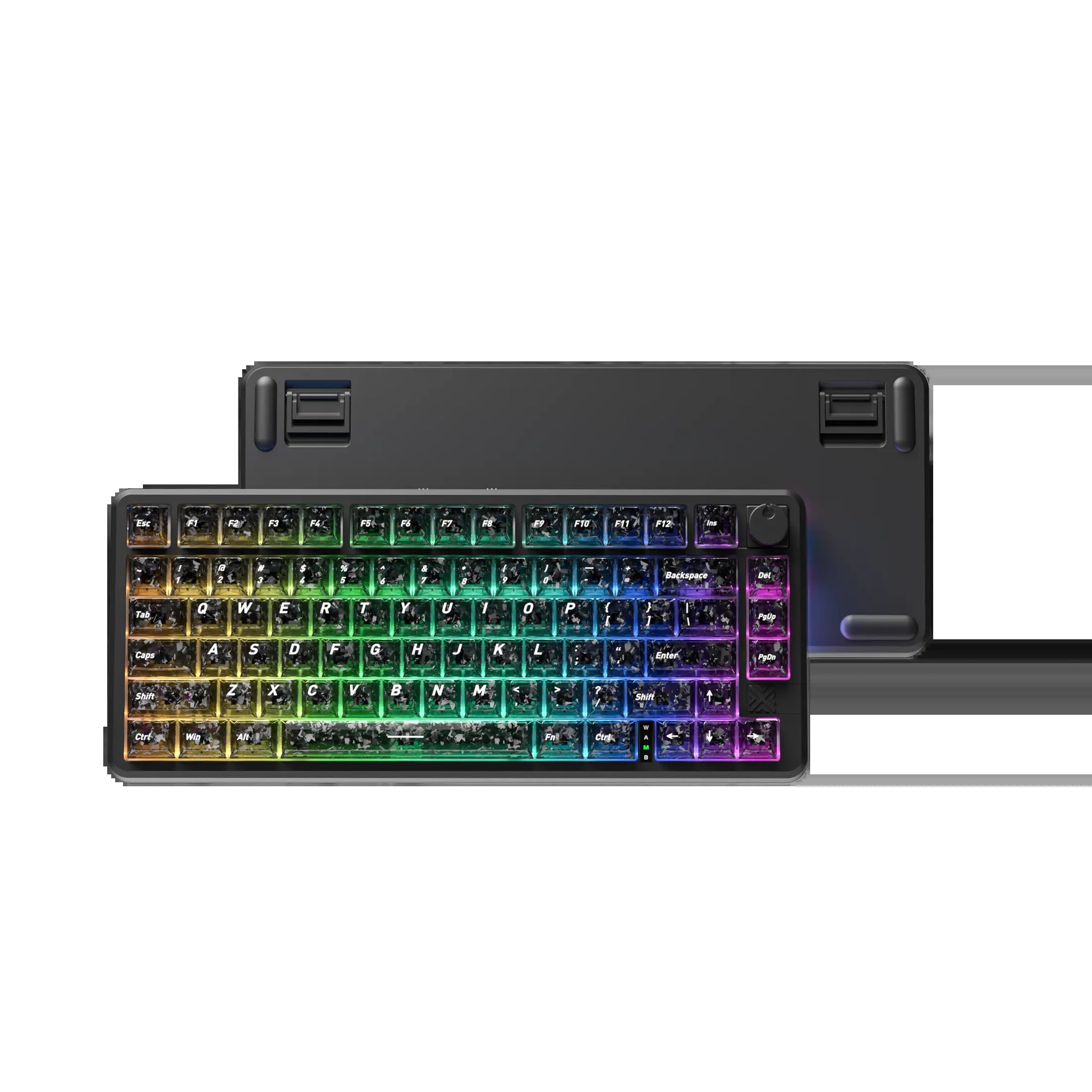 FURYCUBE FC75 Pro Mechanical Creamy Keyboard Wireless with Knob RGB Backlit Tri-Mode 2.4G USB-C Bluetooth Hot Swappable Gasket Structure in 75% Layout, Gaming/Office Keyboard for PC/MAC/LINUX, White&Green, Gift, Dealsforyoudays