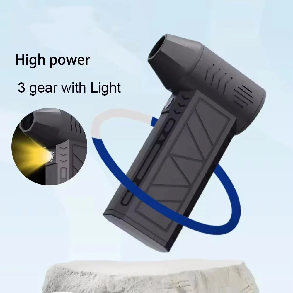 130000RPM Mini Turbo Jet Fan Electric Air Duster Adjustable Wind Speed Turbo Violent Blower Rechargeable with Light Car Cleaning
