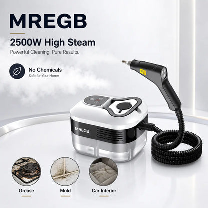 MREGB Handheld Steam Cleaner High-Temperature Pressurized Portable Steamer Fast Heat-Up Deep Cleaning Tool with Accessories for Car Detailing Kitchen Grease Bathroom Tile Floor Multi Surface Home Appliance Wash Equipment Summervibes☀️