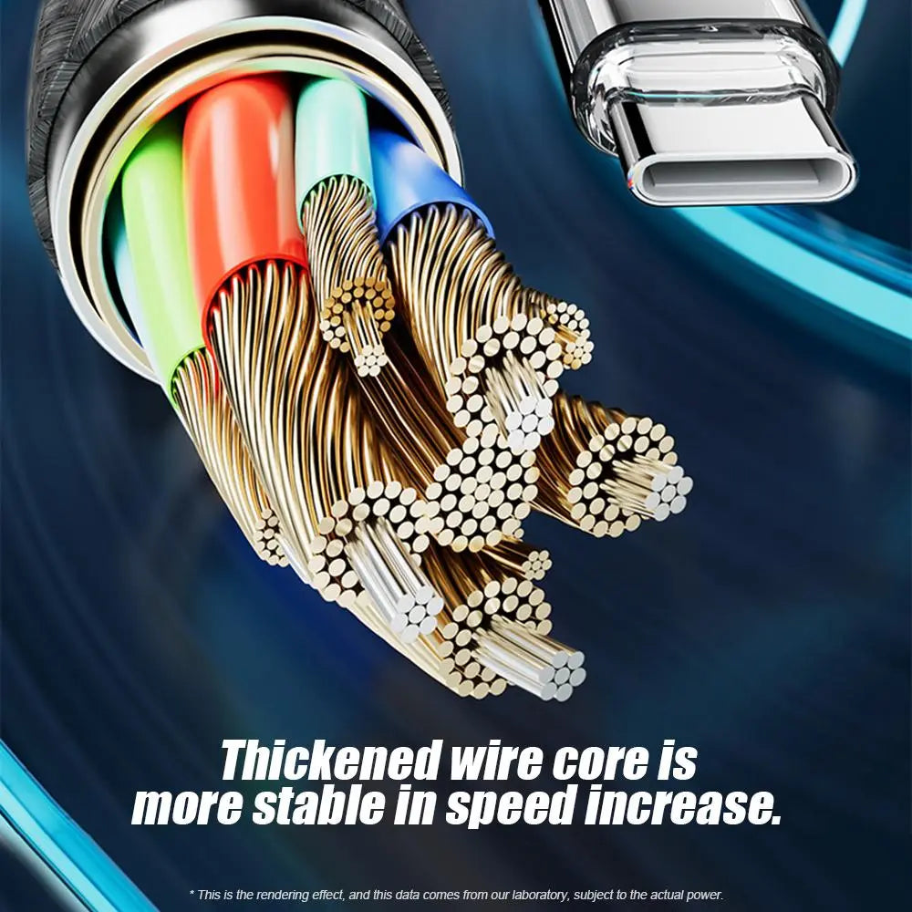 100W PD Fast Charging Type-C Data Cable with Intelligent Digital Display, Durable Nylon Braided Design for iPhone 15 & Android Devices