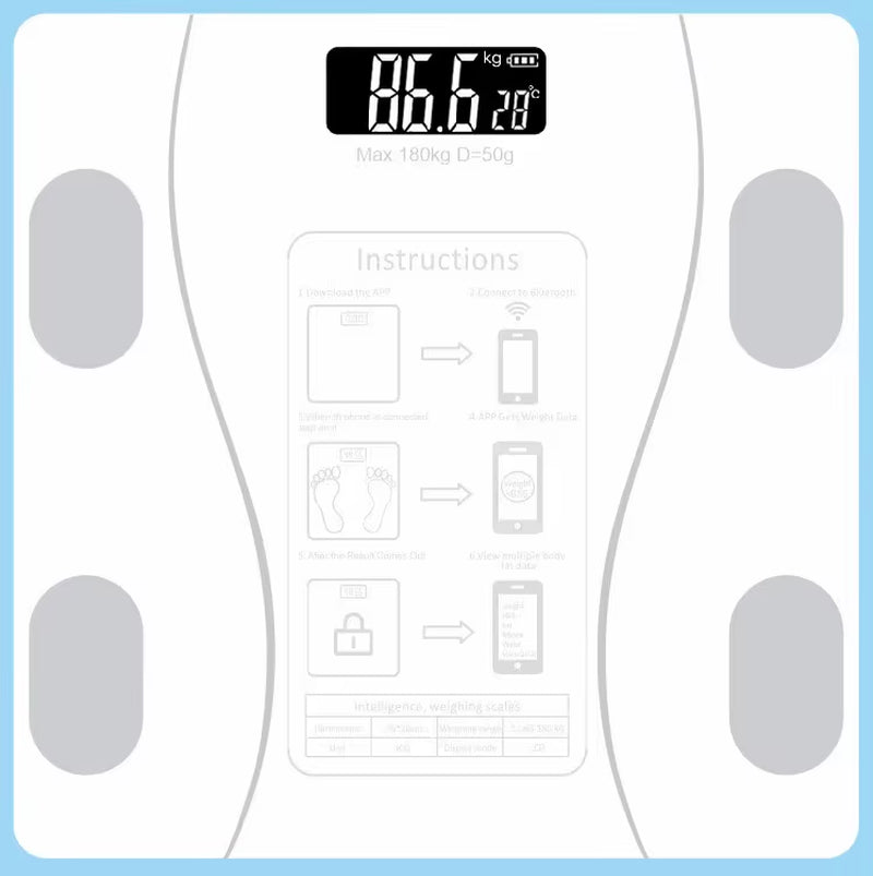 Body Fat Scale Smart Wireless Digital Bathroom Weight Scale Body Composition Analyzer with Smartphone App Bluetooth-Compatible
