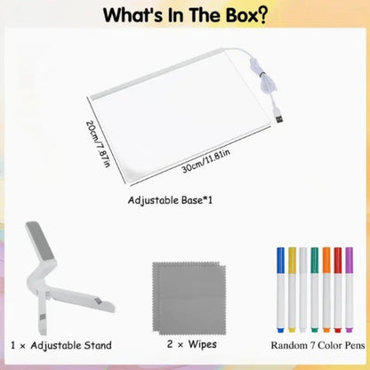Light up Acrylic Message Board Rewritable DIY Children'S Glowing Drawing Board Message Lamp with 7 Colorful Pens