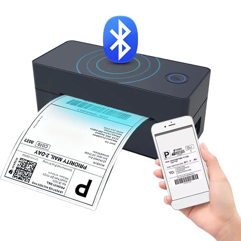 Wireless Bluetooth Thermal Shipping Label Printer 4X6 Support Android Mac Iphone Windows - Shipping Label Printer