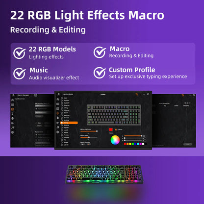 ZORNHER ZH980 Wireless Bluetooth Mechanical Gaming Keyboard - 95% Black Hot-Swappable Custom Feel, Rapid Trigger Clicky Gaming Keyboard, RGB Backlit, 2.4Ghz/Usb-C/Bt5.0 Connectivity, Gaming Keyboards ,Dealsforyoudays ,Summerwins