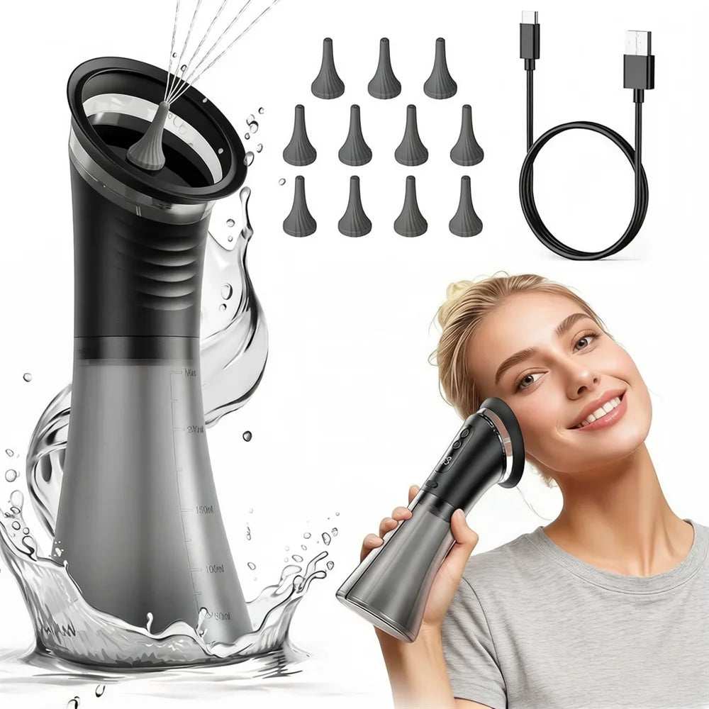 Electric Ear Wax Removal System Water Powered Ear Cleaning Tool with Irrigation Flusher 3 Pressure Settings Safe & Effective