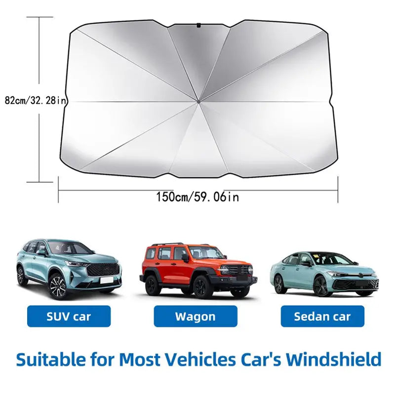 Premium Portable Windshield Sunshade - Foldable Car Exterior Accessory for Daily Cooling and UV Protection
