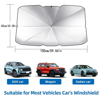 Premium Portable Windshield Sunshade - Foldable Car Exterior Accessory for Daily Cooling and UV Protection