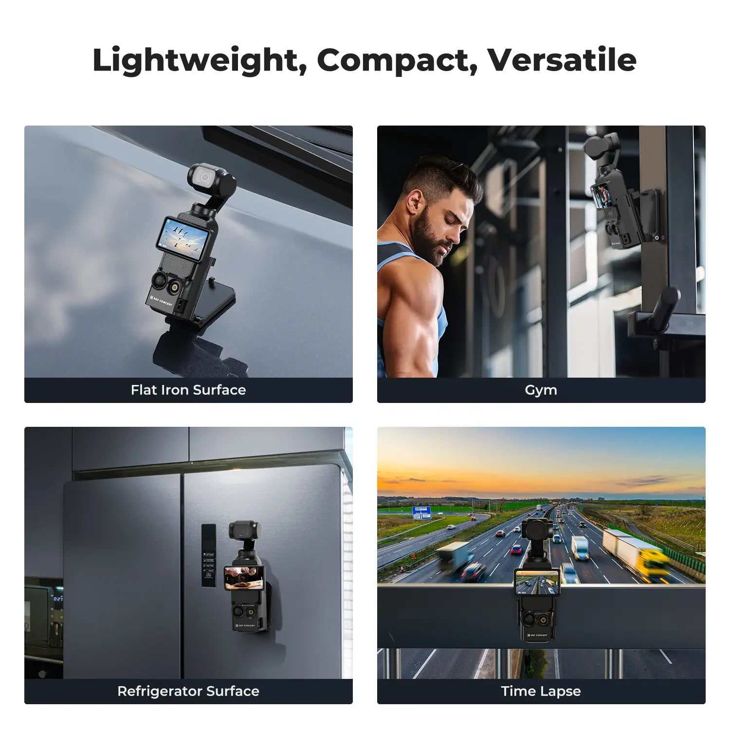 K&F CONCEPT Adjustable Magnetic Mount Camera Stand for DJI Osmo Pocket 3 - Desktop Support Base Bracket, Multi-Function Expansion Adapter Frame Accessories (Camera Not Included)