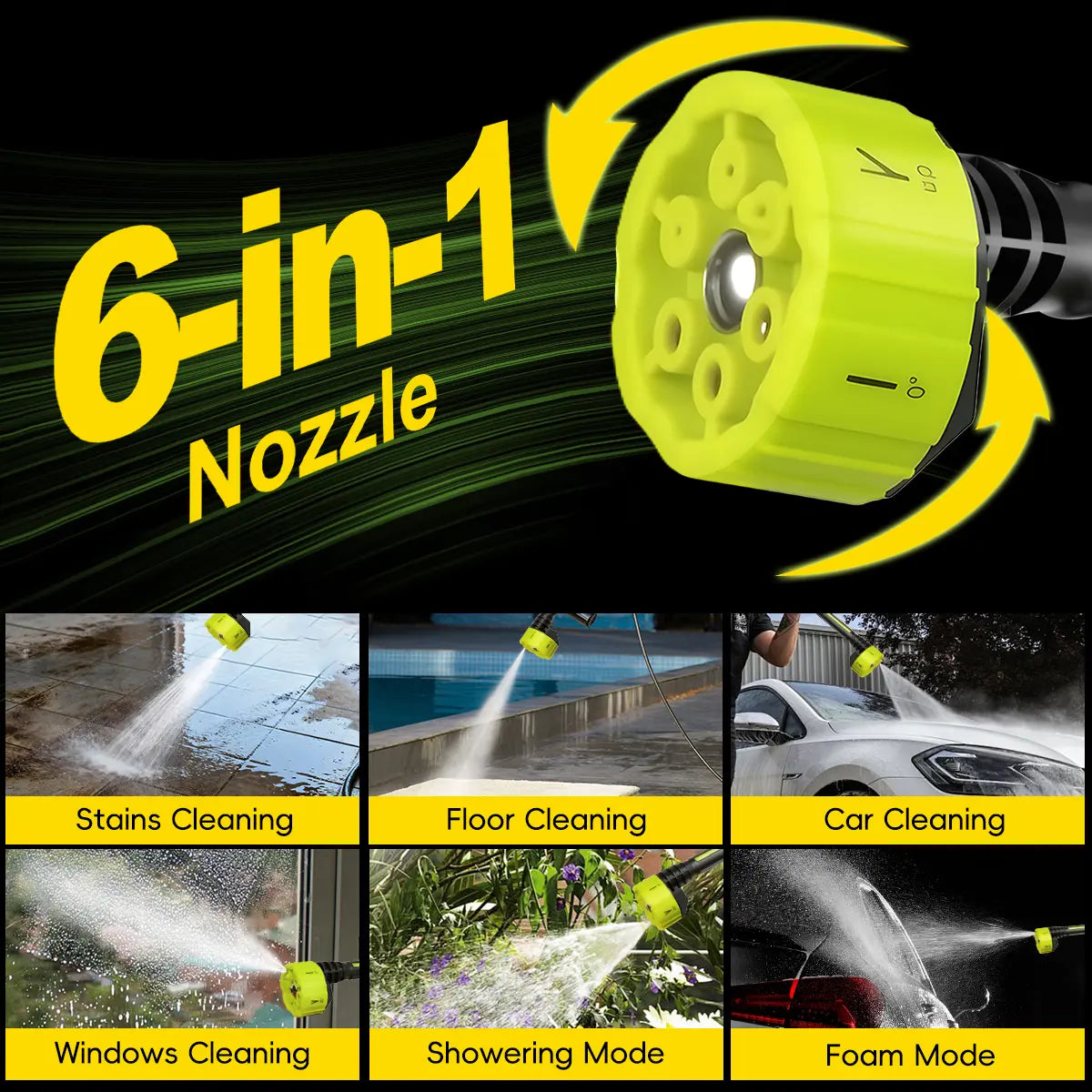 Seese Cordless Pressure Washer with Single Port Charger Base – Portable Cleaning Solution for Cars, Home, and Garden Use