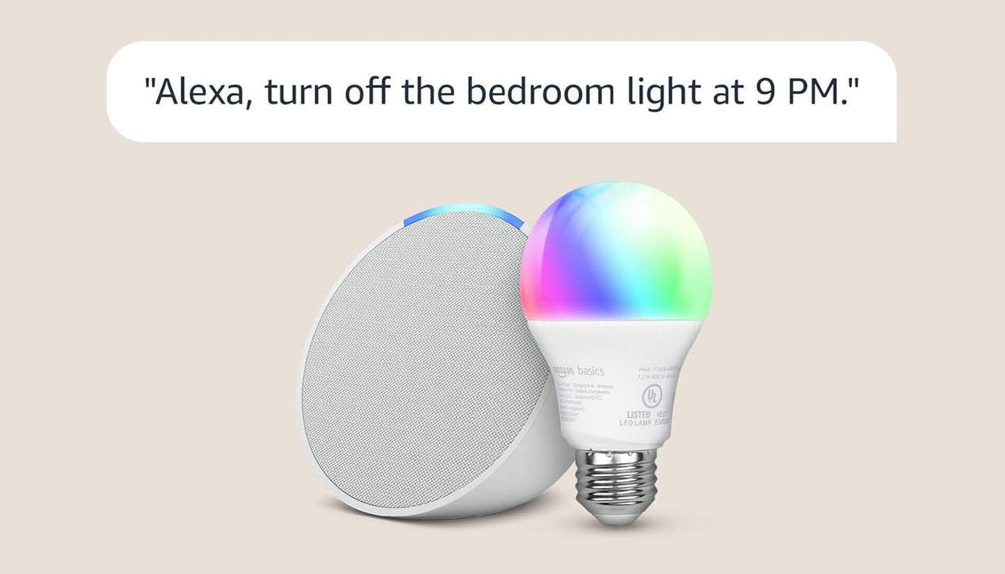 Echo Pop with  Basics Smart Color Bulb