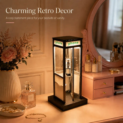 Retro Telephone Booth Lamp, Creative Bedside Night Light for Bedroom, Desk, Living Room, Cozy Home Decor & Gift