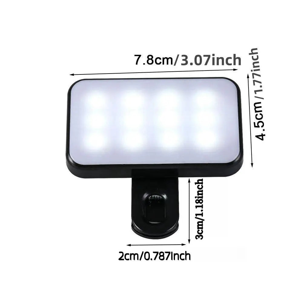 3 Color Temperature Adjustable LED Selfie Light, USB Rechargeable Clip on Phone Computer, Cellphone, Portable Mini Fill Light for Video Conference Vlog Makeup, Cell Phone Accessories, Led Smartphone Light, Cell Phone Light #GLOBAL PICKS
