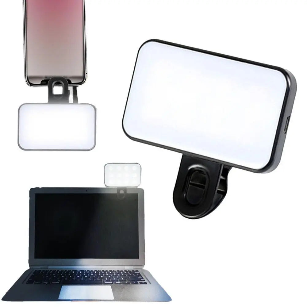 3 Color Temperature Adjustable LED Selfie Light, USB Rechargeable Clip on Phone Computer, Cellphone, Portable Mini Fill Light for Video Conference Vlog Makeup, Cell Phone Accessories, Led Smartphone Light, Cell Phone Light #GLOBAL PICKS