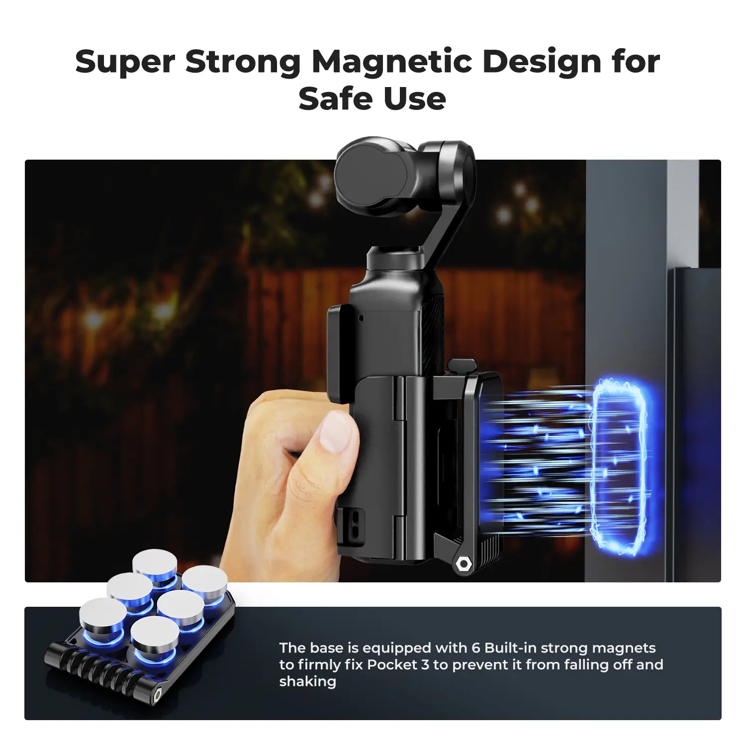 K&F CONCEPT Adjustable Magnetic Mount Camera Stand for DJI Osmo Pocket 3 - Desktop Support Base Bracket, Multi-Function Expansion Adapter Frame Accessories (Camera Not Included)