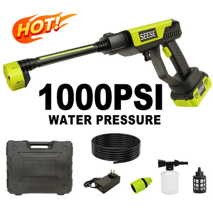Seese Cordless Pressure Washer with Single Port Charger Base – Portable Cleaning Solution for Cars, Home, and Garden Use