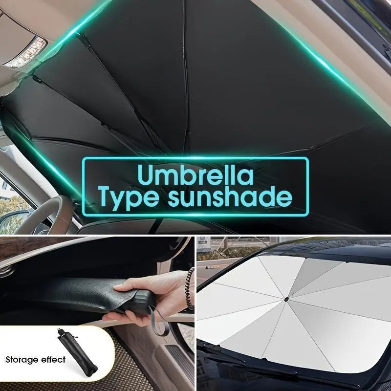 Premium Portable Windshield Sunshade - Foldable Car Exterior Accessory for Daily Cooling and UV Protection
