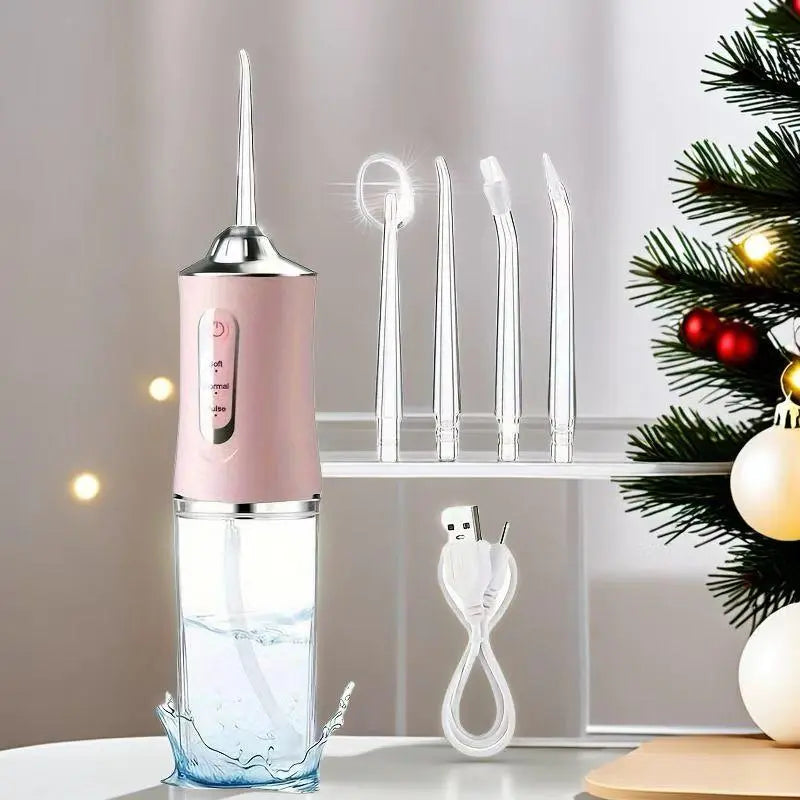 Portable Oral Irrigator, 1 Set Rechargeable Water Flosser, Waterproof Cordless Dental Irrigator, Oral Care Tool for Home & Travel
