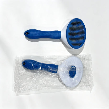 Pet Hair Removal Comb - Professional Grooming Brush and Deshedding Tool with One-Click Cleaning Mechanism for Dogs and Cats