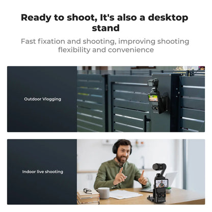 K&F CONCEPT Adjustable Magnetic Mount Camera Stand for DJI Osmo Pocket 3 - Desktop Support Base Bracket, Multi-Function Expansion Adapter Frame Accessories (Camera Not Included)