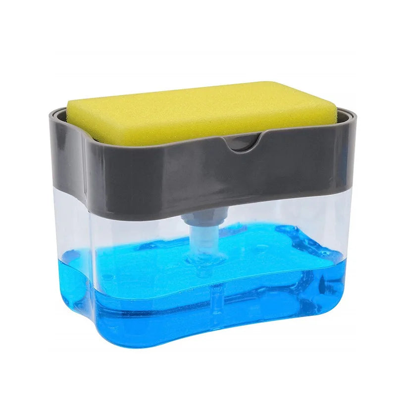 Kitchen Style Automatic Liquid Dispenser Dishwashing Brush Pot Tool Soap Dispenser with Press Cleaning Pot Brush