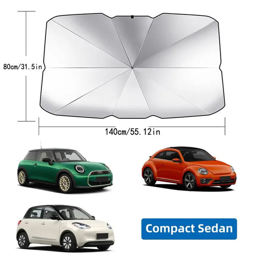 Premium Portable Windshield Sunshade - Foldable Car Exterior Accessory for Daily Cooling and UV Protection