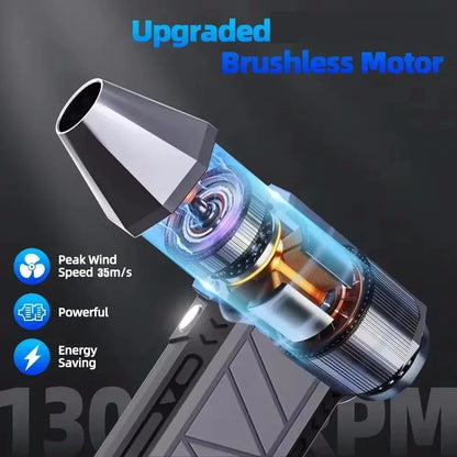 130000RPM Mini Turbo Jet Fan Electric Air Duster Adjustable Wind Speed Turbo Violent Blower Rechargeable with Light Car Cleaning