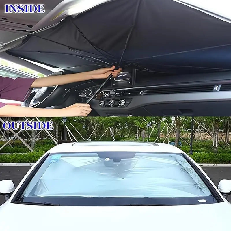 Premium Portable Windshield Sunshade - Foldable Car Exterior Accessory for Daily Cooling and UV Protection