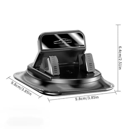 Car Phone Holder with 360-Degree Rotation for In-Car Navigation, Adjustable Horizontal and Vertical Screen Angles, Suction Cup Non-Slip Design Compatible with iPhone and Android