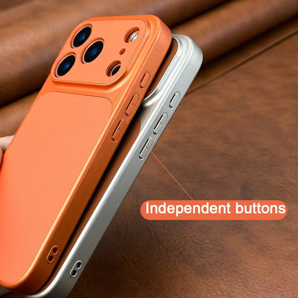 Luxury Business PU Leather Phone Case for Iphone 13/14/15/16/17 Pro/Pro Max and Air 17 Pro/17 Pro Max, Shockproof Soft-Border Large-Window Full-Camera Protection Cover for Men and Women