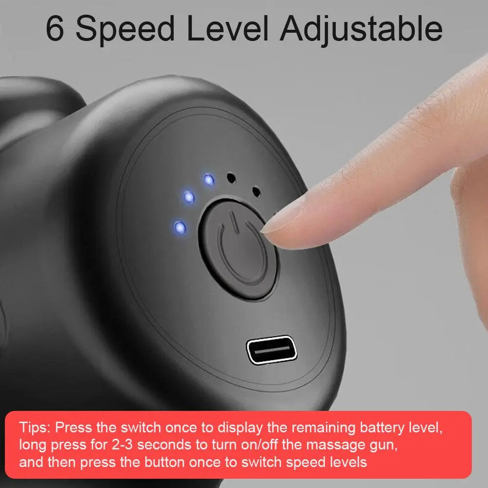 Electric Muscle Massager, Handheld Neck Back Body Massager with 4 Replacement Heads, Professional Muscle Massage Tool for Home & Travel, Gym Accessories