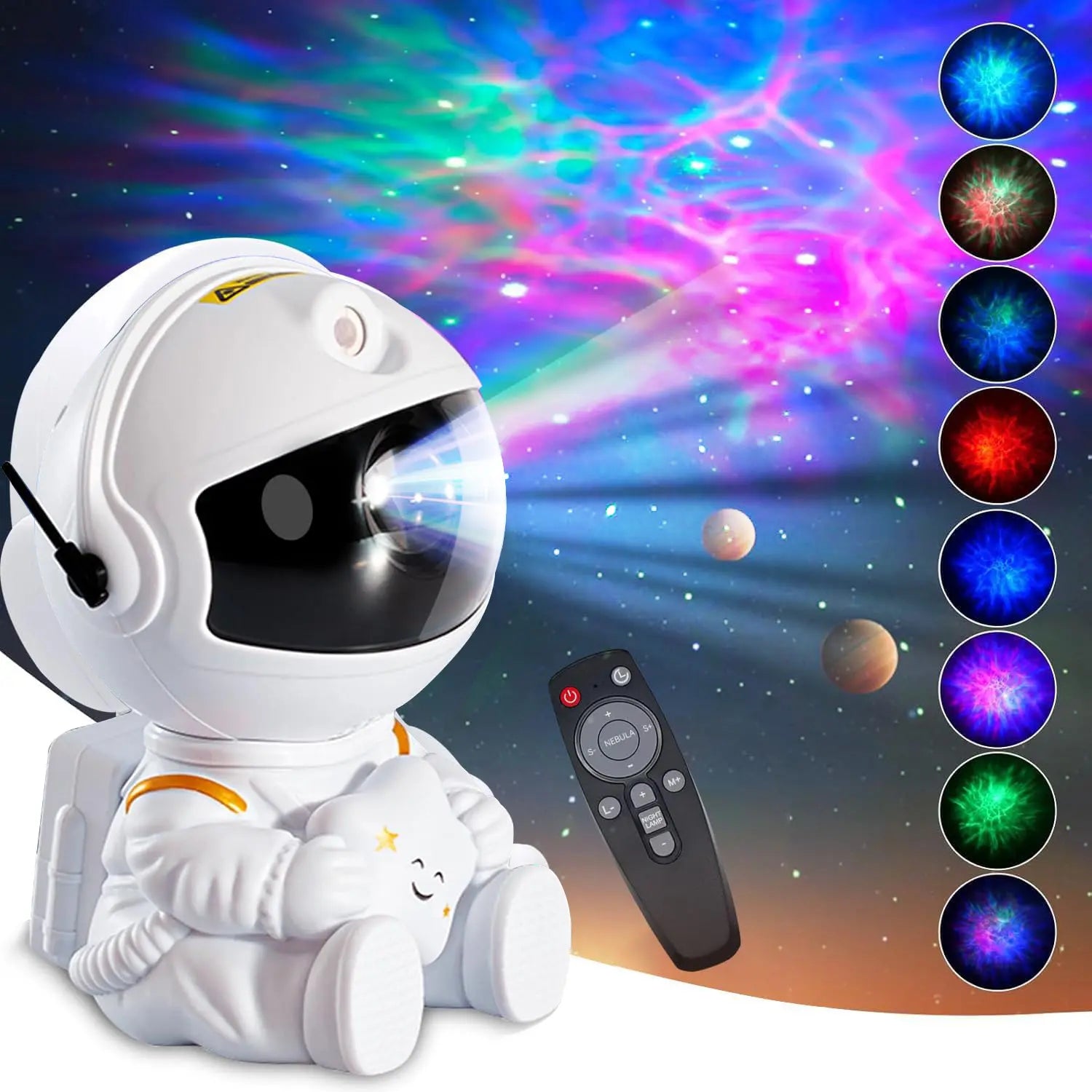 Astronaut Galaxy Star Projector LED Light - Home & Living Room House Decor Tech Gadget, 8 Modes, Remote Control, 360° Adjustable Nebula Ceiling Lamp, Birthday Gift for Boyfriend Men'S Room Accessory, Led Lights