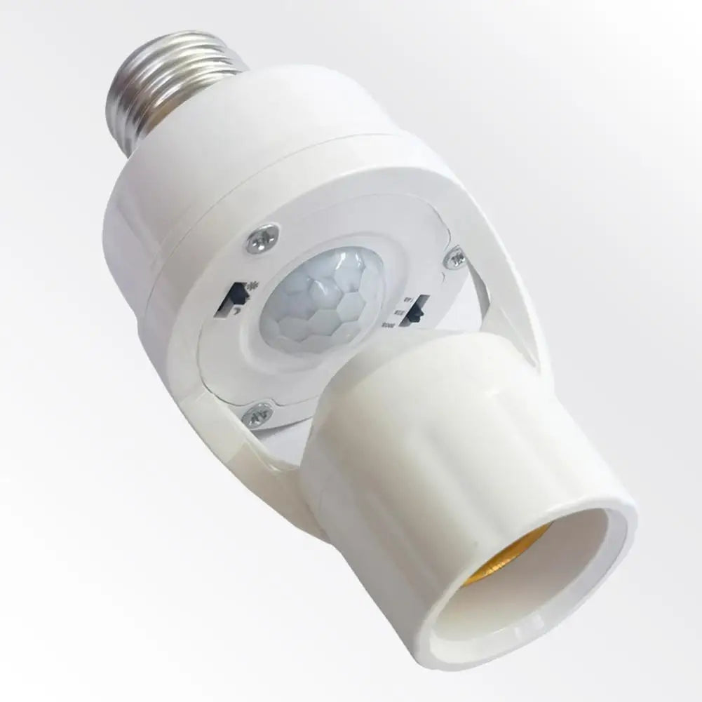 PIR Motion Sensor Lamp Holder E27 Smart Light Bulb Holder Adapter Auto On/Off Motion Light Socket for Porch Staircase Basement
