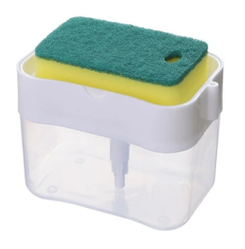 Kitchen Style Automatic Liquid Dispenser Dishwashing Brush Pot Tool Soap Dispenser with Press Cleaning Pot Brush