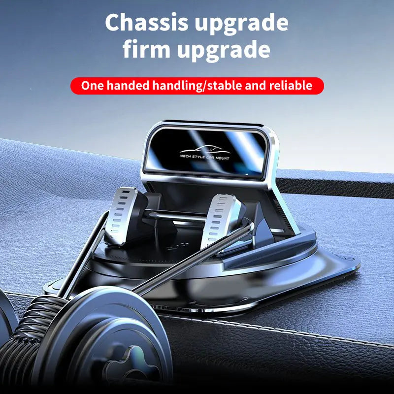 Car Phone Holder with 360-Degree Rotation for In-Car Navigation, Adjustable Horizontal and Vertical Screen Angles, Suction Cup Non-Slip Design Compatible with iPhone and Android