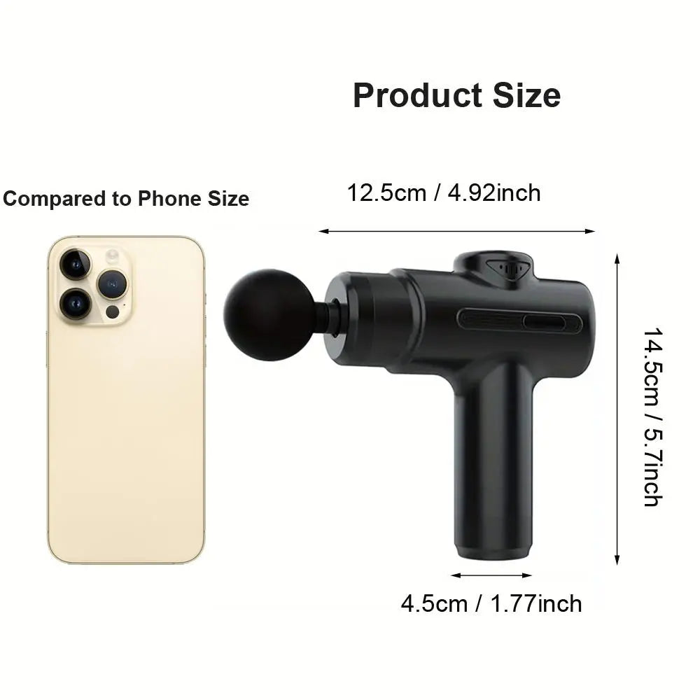 Electric Muscle Massager, Handheld Neck Back Body Massager with 4 Replacement Heads, Professional Muscle Massage Tool for Home & Travel, Gym Accessories