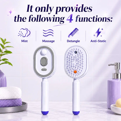 Electric Spray Air Cushion Massage Comb – Self-Cleaning, Anti-Tangle, Anti-Static, Volumizing Hair Brush with Essential Oil Mist Aromatherapy for Hair Care