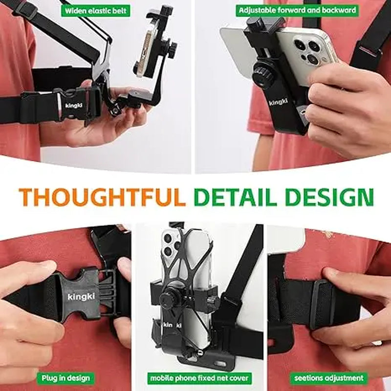 "Head & Chest Strap Phone Holder for | Hands-Free Filming, Adjustable & Comfortable | Ideal for Vlogging, Sports, Fitness, & Outdoor Adventures | Universal Phone Compatibility | Perfect for POV, Action Shots, & Live Streaming" Smartphone Mount Springtok