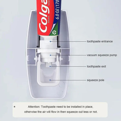The Ultimate Bathroom Storage Solution! 🦷 This 2-Piece Punch-Free Toothbrush Storage Holder and Automatic Toothpaste Dispenser Provide Hassle-Free Sterile Storage and Complete Your Family'S Dental Needs – the Perfect Christmas Gift!