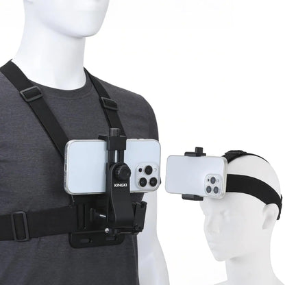 "Head & Chest Strap Phone Holder for | Hands-Free Filming, Adjustable & Comfortable | Ideal for Vlogging, Sports, Fitness, & Outdoor Adventures | Universal Phone Compatibility | Perfect for POV, Action Shots, & Live Streaming" Smartphone Mount Springtok
