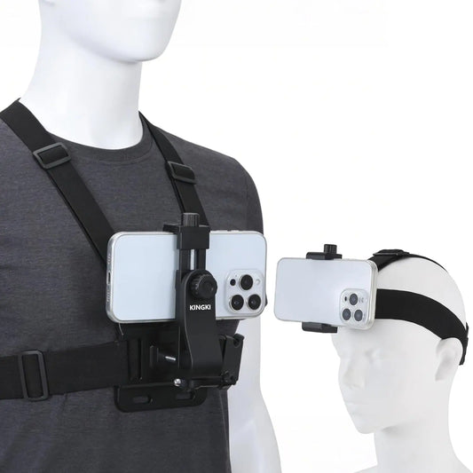 "Head & Chest Strap Phone Holder for | Hands-Free Filming, Adjustable & Comfortable | Ideal for Vlogging, Sports, Fitness, & Outdoor Adventures | Universal Phone Compatibility | Perfect for POV, Action Shots, & Live Streaming" Smartphone Mount Springtok