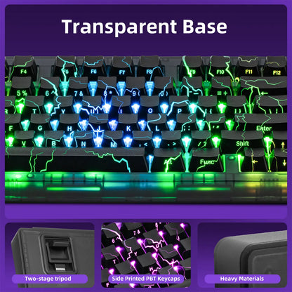 ZORNHER ZH980 Wireless Bluetooth Mechanical Gaming Keyboard - 95% Black Hot-Swappable Custom Feel, Rapid Trigger Clicky Gaming Keyboard, RGB Backlit, 2.4Ghz/Usb-C/Bt5.0 Connectivity, Gaming Keyboards ,Dealsforyoudays ,Summerwins