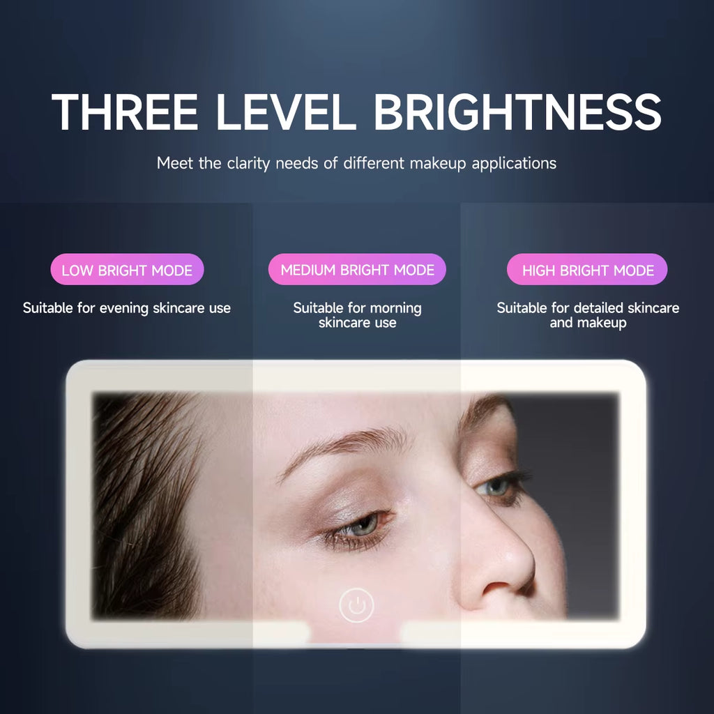 Car Interior Mirrors Sun Visor Plate LED HD Makeup Mirror for Girls Women Rechargeable Fill Light Universal Thin Vanity Mirror