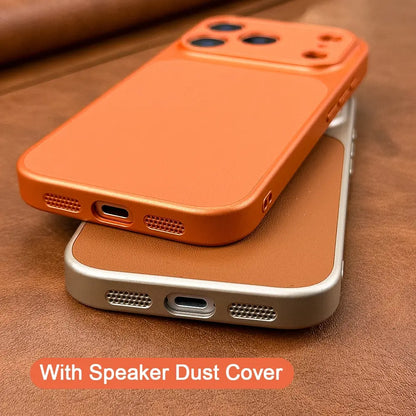 Luxury Business PU Leather Phone Case for Iphone 13/14/15/16/17 Pro/Pro Max and Air 17 Pro/17 Pro Max, Shockproof Soft-Border Large-Window Full-Camera Protection Cover for Men and Women