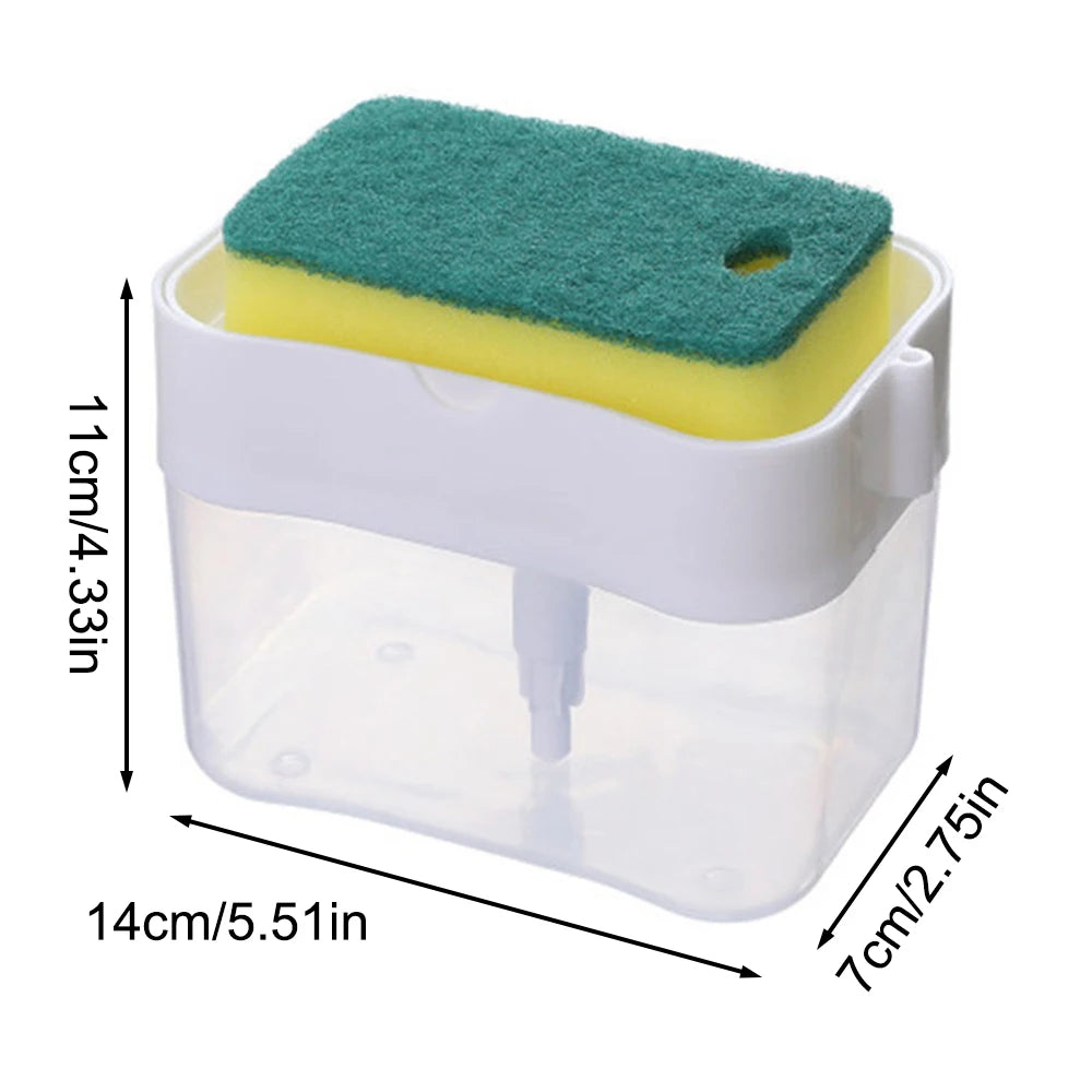 Kitchen Style Automatic Liquid Dispenser Dishwashing Brush Pot Tool Soap Dispenser with Press Cleaning Pot Brush
