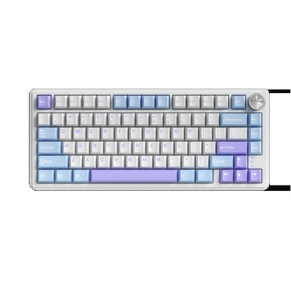 FURYCUBE FC75 Pro Mechanical Creamy Keyboard Wireless with Knob RGB Backlit Tri-Mode 2.4G USB-C Bluetooth Hot Swappable Gasket Structure in 75% Layout, Gaming/Office Keyboard for PC/MAC/LINUX, White&Green, Gift, Dealsforyoudays