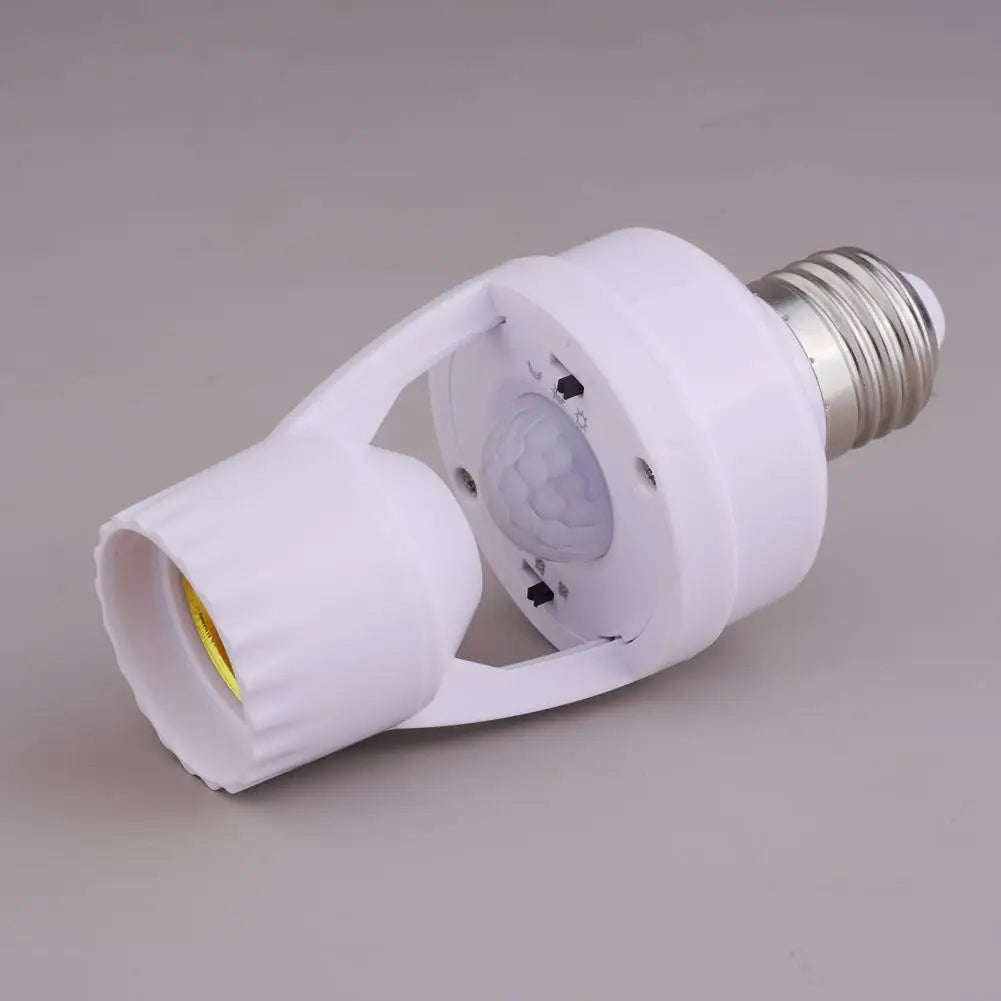 PIR Motion Sensor Lamp Holder E27 Smart Light Bulb Holder Adapter Auto On/Off Motion Light Socket for Porch Staircase Basement