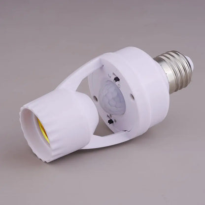 PIR Motion Sensor Lamp Holder E27 Smart Light Bulb Holder Adapter Auto On/Off Motion Light Socket for Porch Staircase Basement