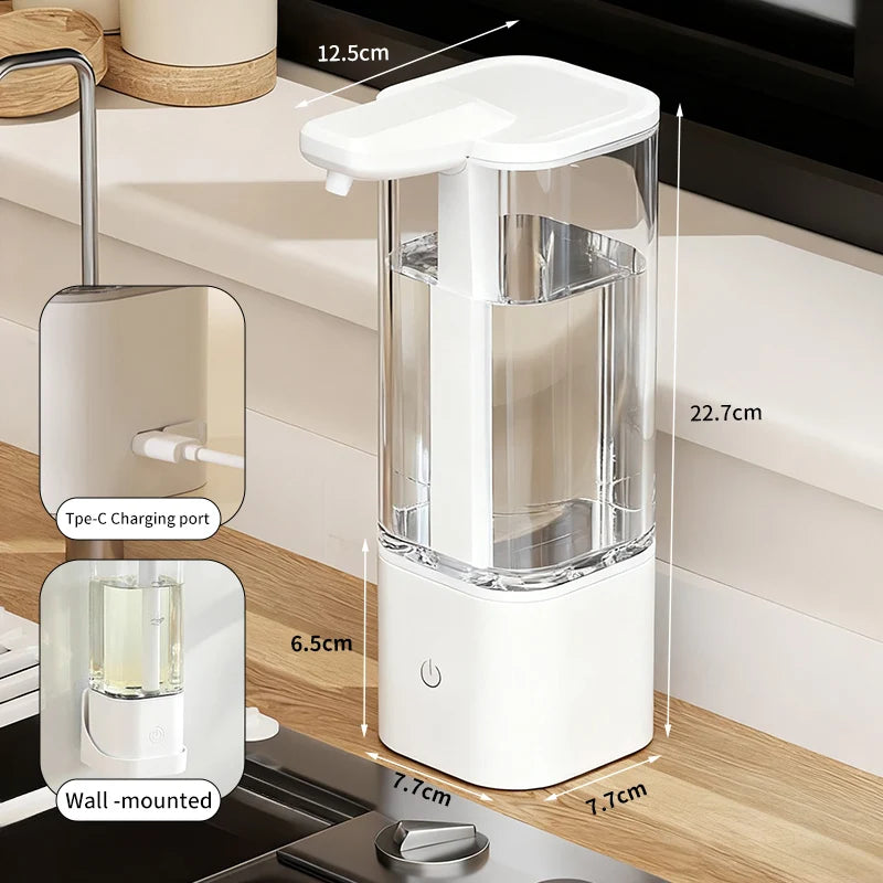 550Ml Kitchen Automatic Liquid Soap Dispenser USB Rechargeable Autosensing Touchless Hand Sanitizer Dispenser Bathroom Dispenser